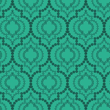 Çiçek çardakları, dikişsiz vektör süsleme desenleri yeşil