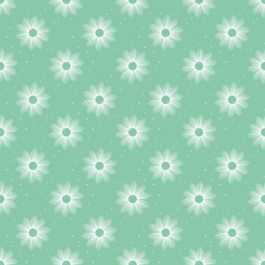 Buz yıldızları yeşil üzerinde kusursuz vektör deseni