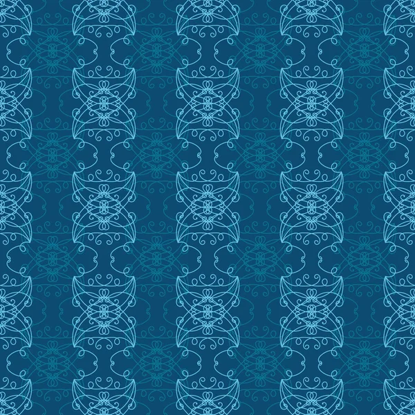 Patrón vectorial sin costura ornamental abstracto deorativo en azul — Vector de stock
