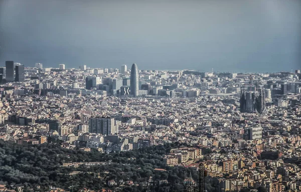 A panoramic photo of Barcelona cityscape, shot from Tibidabo