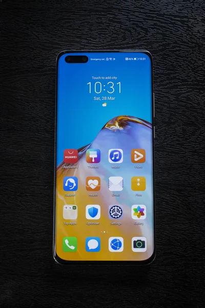 Белград Сербия Марта 2020 Huawei P40 Pro Telephone — стоковое фото