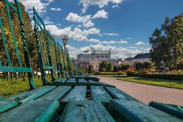 Viyana 'daki Volksgarten' de (Halk Bahçesi) yeşil sandalyeler.