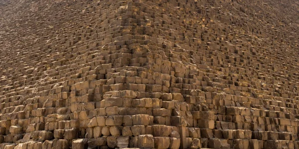 Pirámide de Khufu en textura de bloque de piedra de Giza, primer plano del cubo de piedra de la Gran Pirámide en El Cairo, Egipto — Foto de Stock