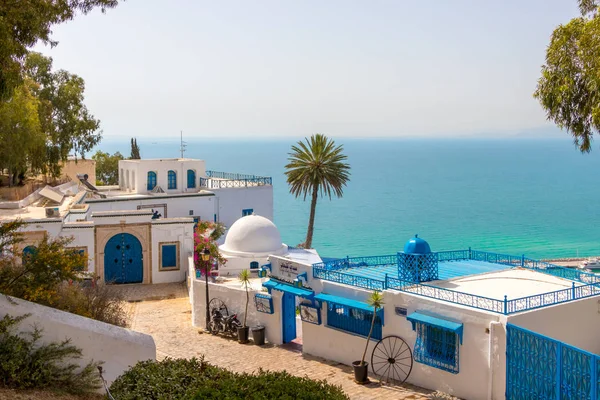 Mediterrane architectuur in Sidi Bou Said, Tunesië, Afrika — Stockfoto