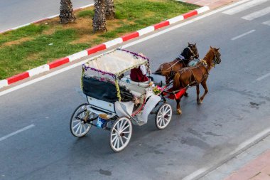 Yasmine Hammamet, Tunus - 17 Temmuz 2018: Yasmine Hammamet, Tunus 'ta At Arabası