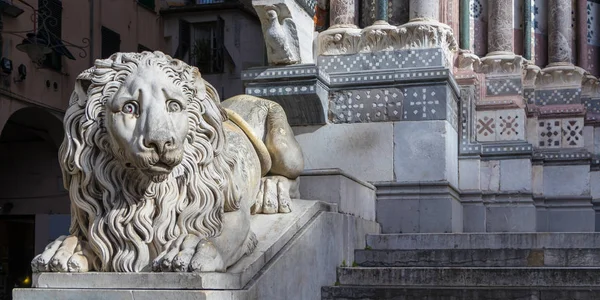 Πιο Θλιβερό Λιοντάρι Του Κόσμου Στην Είσοδο Του Καθεδρικού Ναού — Φωτογραφία Αρχείου