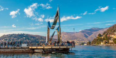 Alessandro Volta 'ya adanmış gelecekteki anıt, Como, İtalya - 10 Mart 2019
