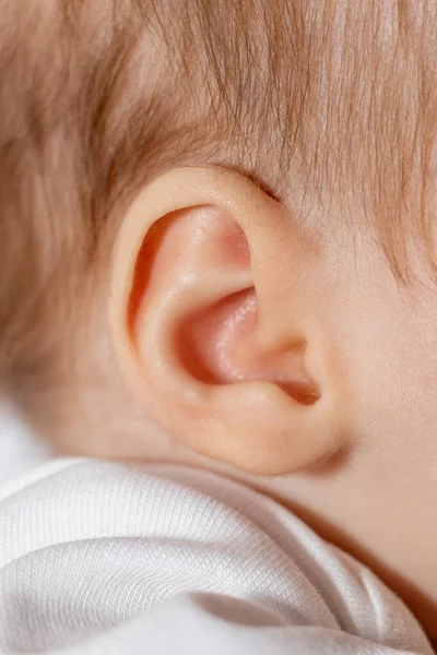 Close Baby Ear Baby Girl Months Old — Stock Photo, Image