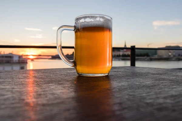 Tramonto Birra Deliziosa — Foto Stock
