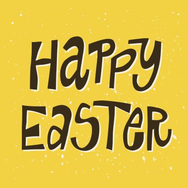 Mutlu Paskalya harfleri çizilmiş el yazmaları. Vektör illüstrasyonu