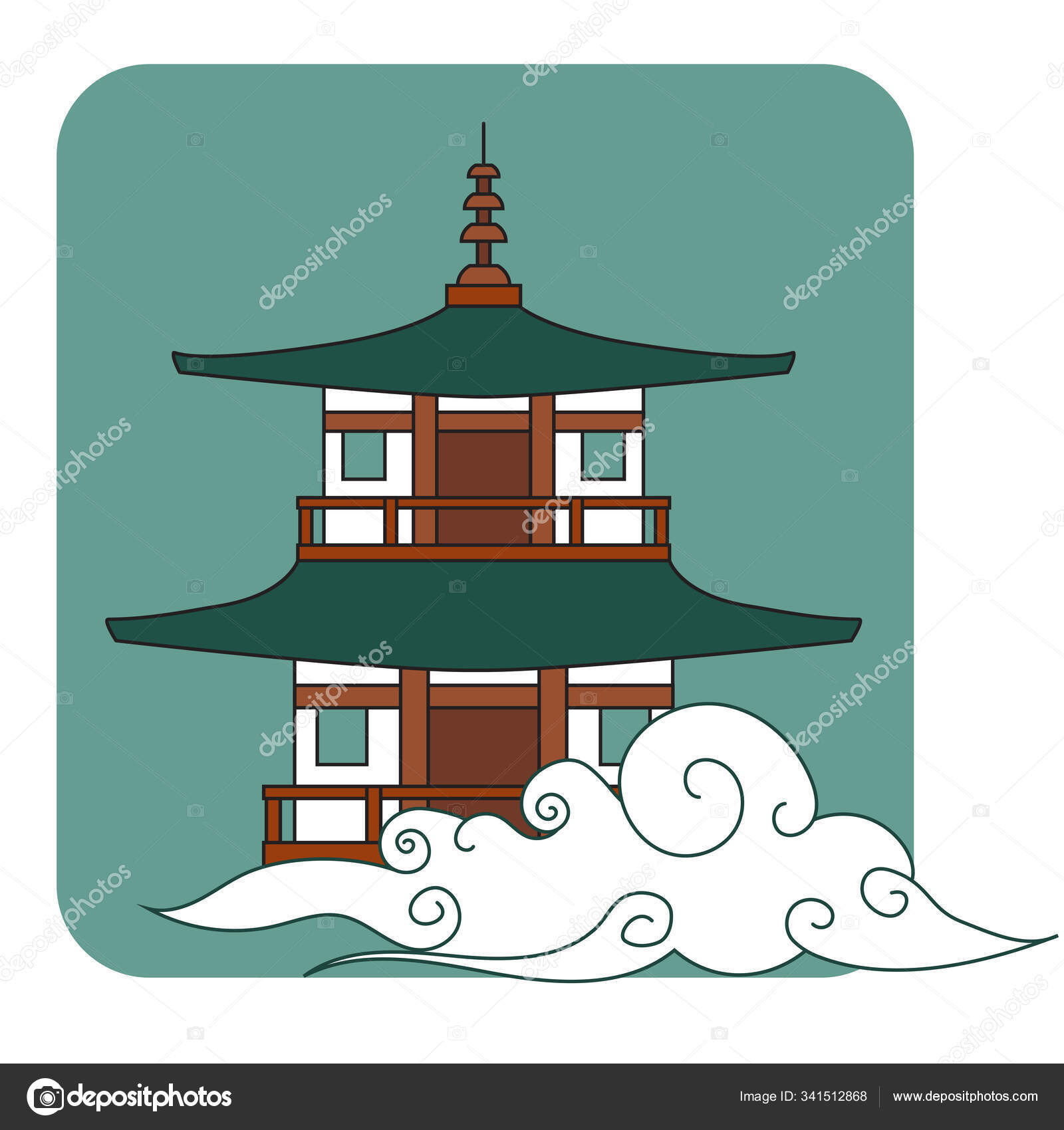 Traditional Japanese Palace Clouds Japan Symbols Banner Vector Image By C Laksmi D Vector Stock Traditional Japanese Palace Clouds Japan Symbols Banner Vector Image By C Laksmi D Vector Stock