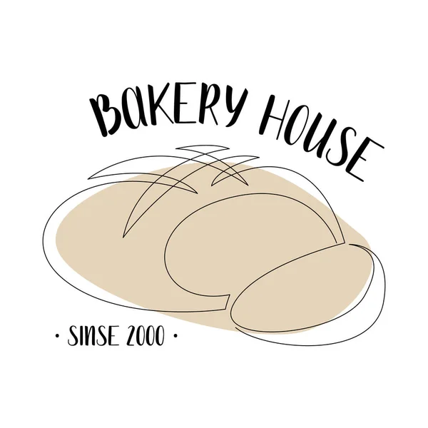 Continuous Line Bread Vector Line Art Perfect Bakery Shop Logo — 스톡 벡터