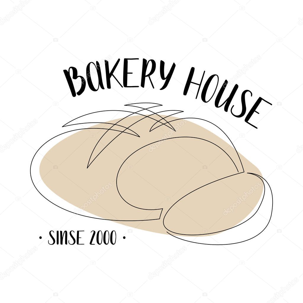 Continuous line bread. Vector line art. Perfect for bakery shop logo, business card, cafe menu, restaurant banner, food flyer, icon, packaging design