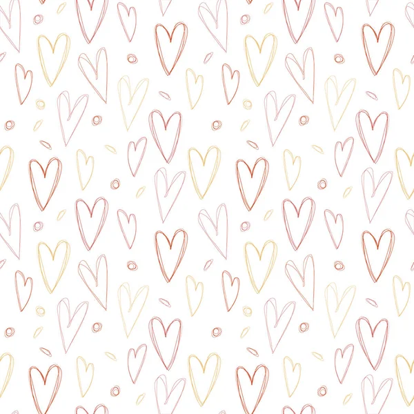 Delicate Vector Seamless Pattern Hearts Perfect Valentine Day Card Wrapping — 스톡 벡터