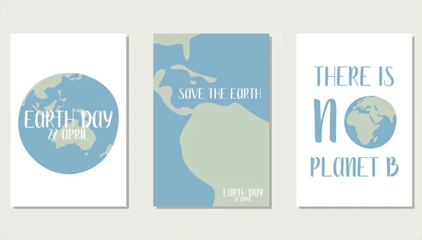 Set Poster Untuk Happy Earth Day - Stok Vektor