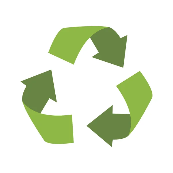 白色背景上孤立的绿色零废物符号 — 图库矢量图片