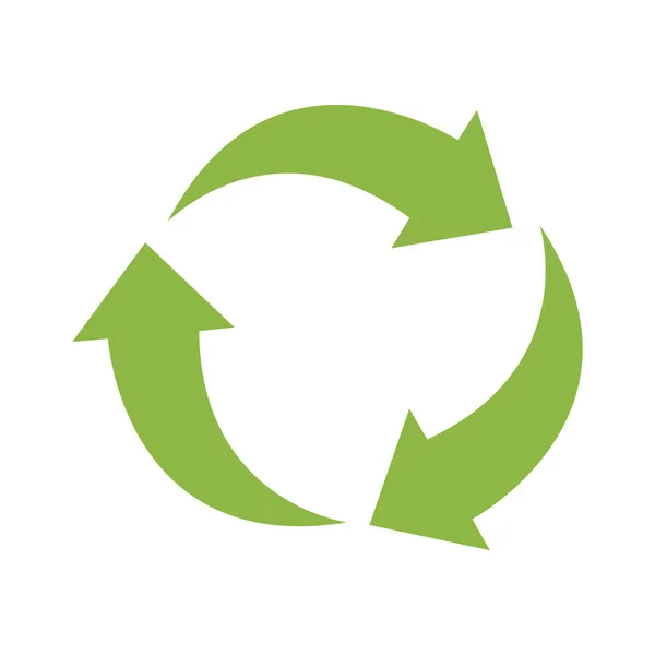 Zielony Zero Odpadów Symbol Izolowany Białym Tle — Wektor stockowy