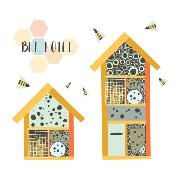Koncept Včelího Hotelu Ilustrace — Stockový vektor