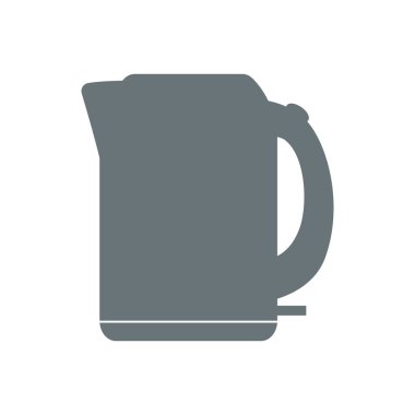 Gri çaydanlık beyaz arkaplanda izole edilmiş