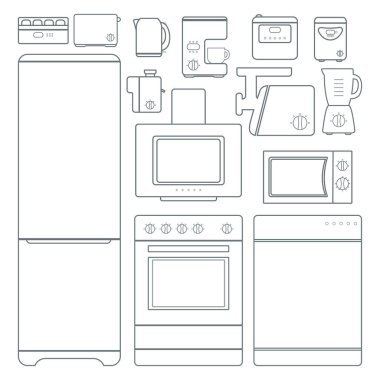 Beyaz arkaplanda izole edilmiş pişirme donanımı