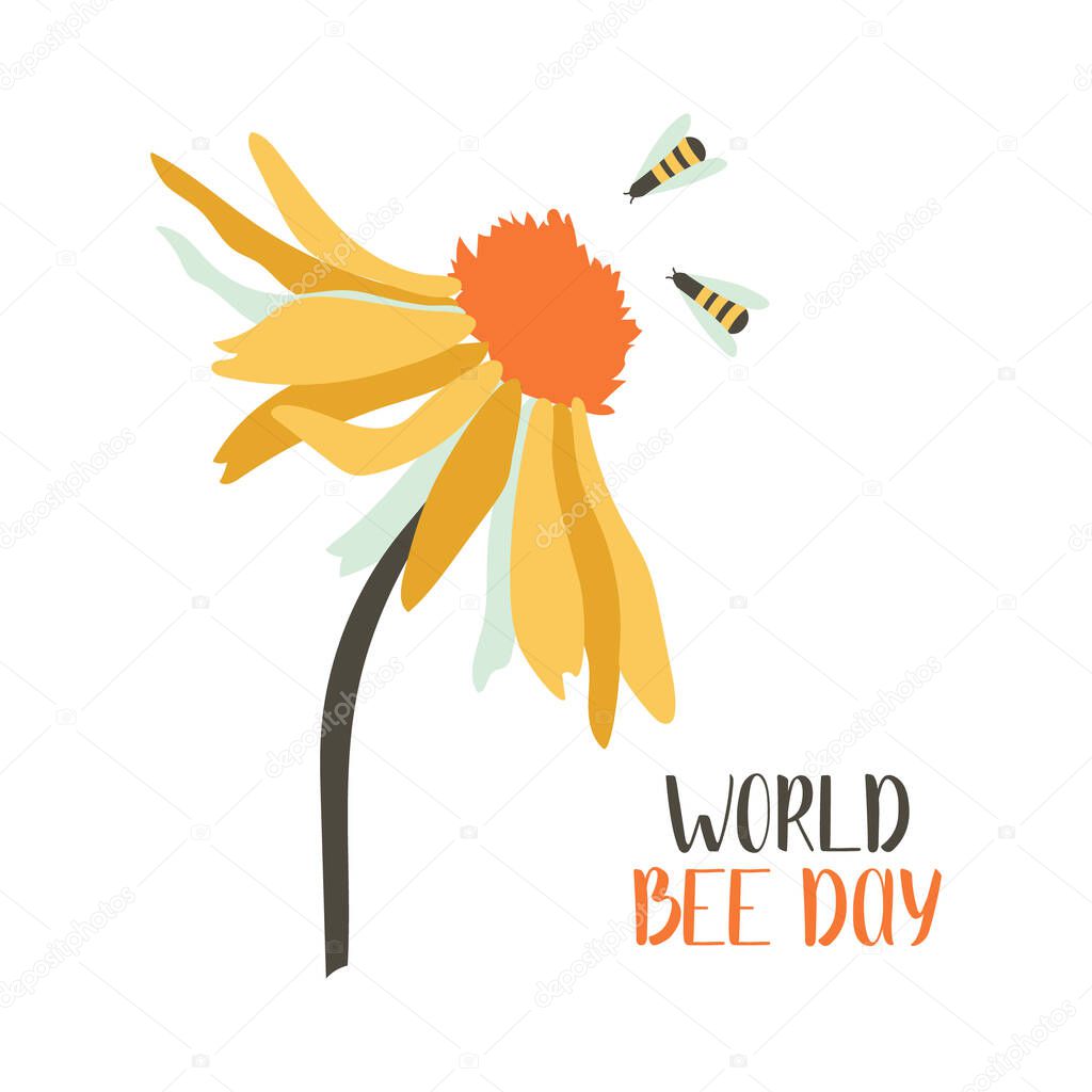 World bee day poster with text