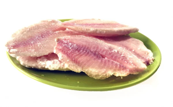 냉동된 생선은 큰 접시 — 스톡 사진