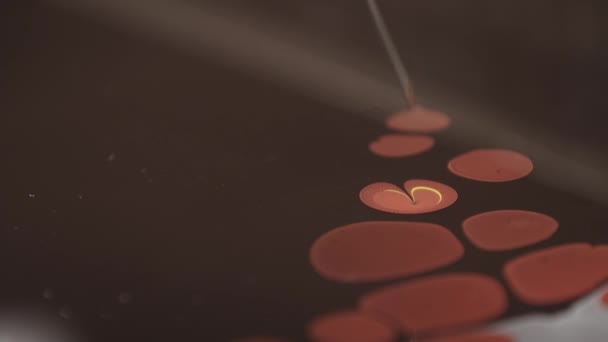 Рисунок Цветом Эбру Тюльпан — стоковое видео