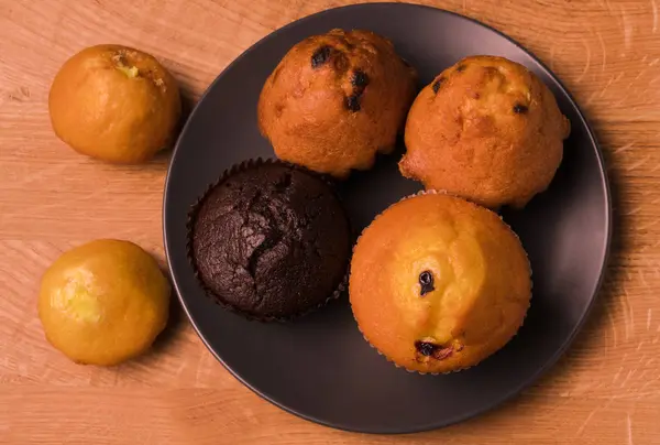 Aptitretande Muffins Muffins Och Majsfluffiga Stänger — Stockfoto