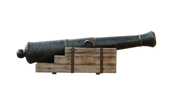 Antik Sjuttonhundratalet Kanon Isolerad Vit — Stockfoto