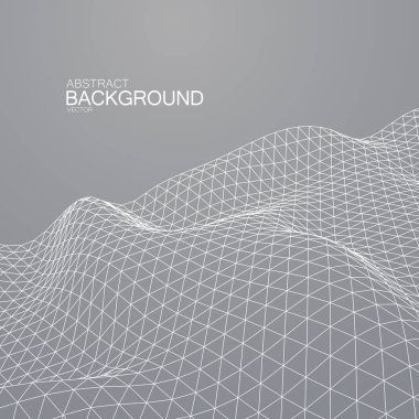 3d siber uzay ızgarası.