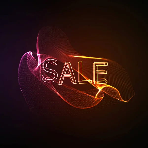 Sale. Neon 3D sign. — Stock Vector