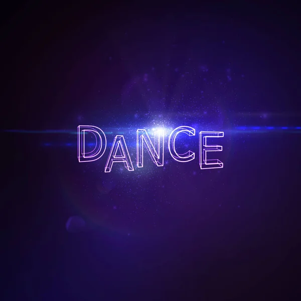 Dance 3D Neon Sign — Stock Vector