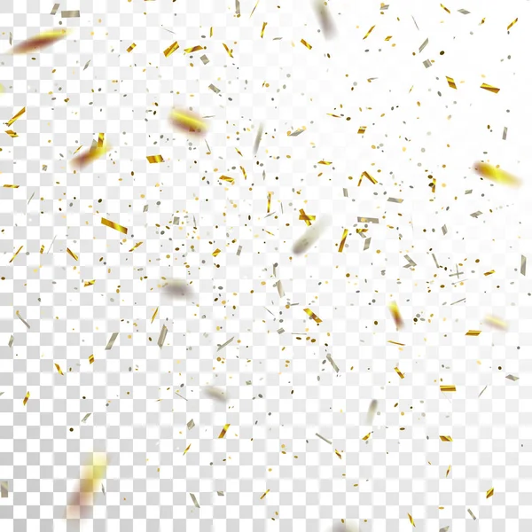 Gouden en zilveren confetti. — Stockvector