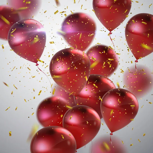 Ballon rouge Bunch . — Image vectorielle