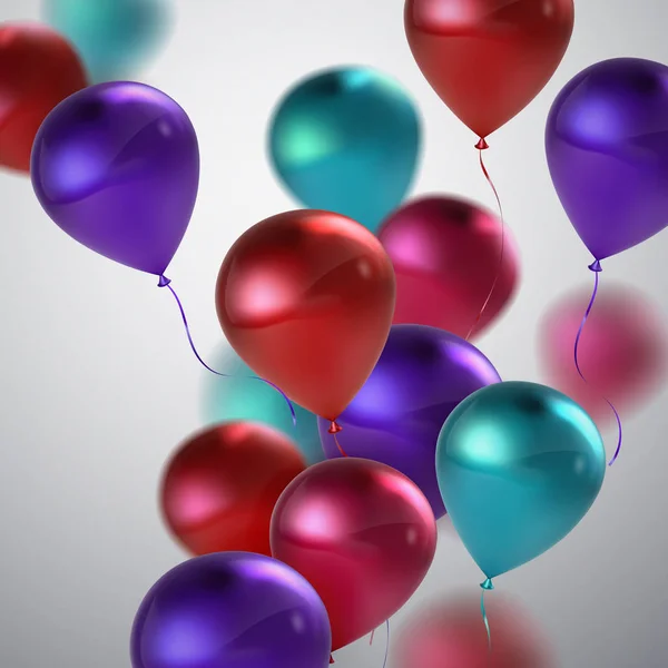 Globos brillantes realistas — Vector de stock