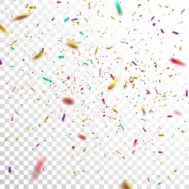 Renkli Altın Konfeti. Vektör Şenlik İllüstrasyonu