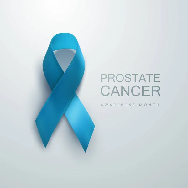 Świadomość raka prostaty Niebieska wstążka. — Wektor stockowy