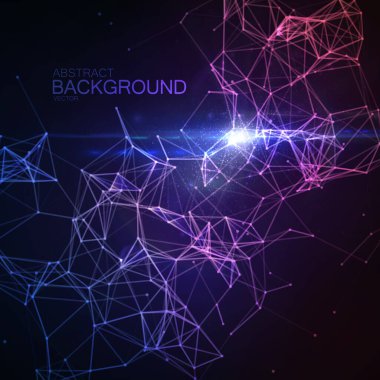 Pleksus Çizgileri ve Parçacıklar Arkaplanı.