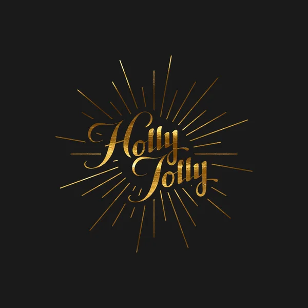 Holly Jolly. Wektor wakacje Boże Narodzenie Ilustracja — Wektor stockowy