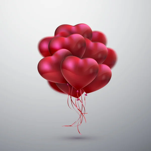 Balónová srdce. Obrázek vektorových svátků — Stockový vektor