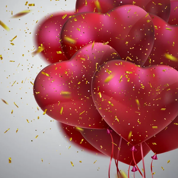 Καρδιές Μπαλόνι. Εικονογράφηση διανυσματικών διακοπών — Διανυσματικό Αρχείο