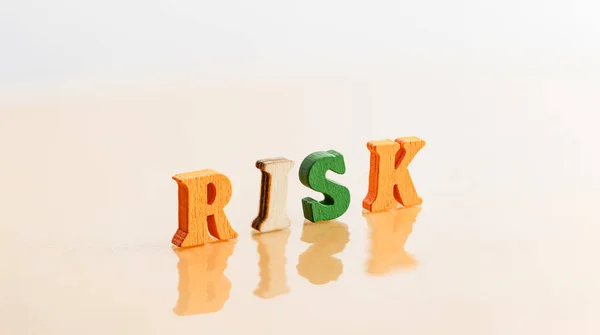 Träord Block Risk Begreppet Riskhantering — Stockfoto