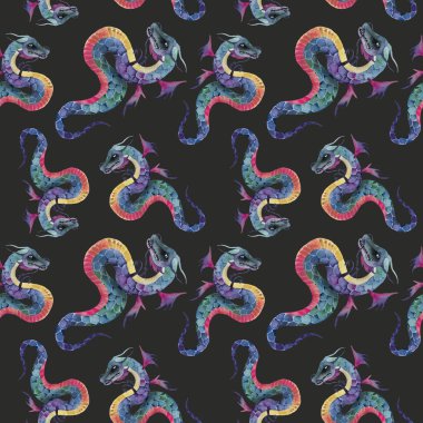 Ejderha desenli kusursuz desen, desenli, geleneksel, duvar kağıdı