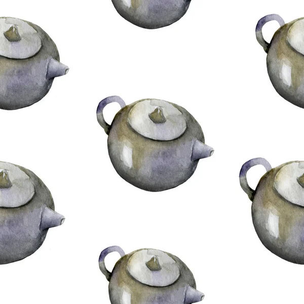 Винтажный чайный фарфор. бесшовный глиняный чай — стоковое фото