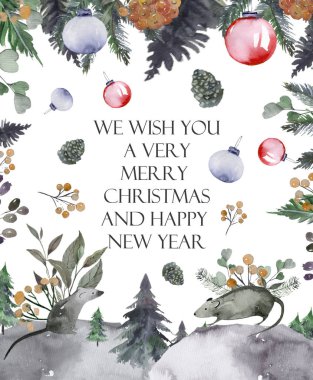 Mutlu noel kuşları, kuşlar, botanik, kart, karikatür, Noel, Aralık, dekor, dekorasyon