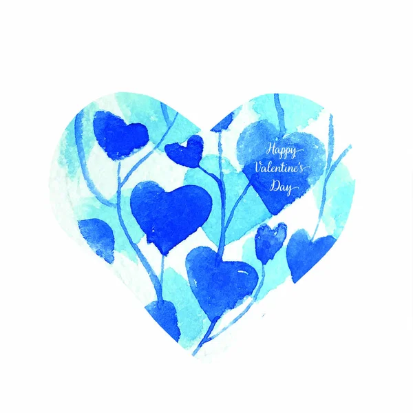 watercolor blue heart with a lace edge