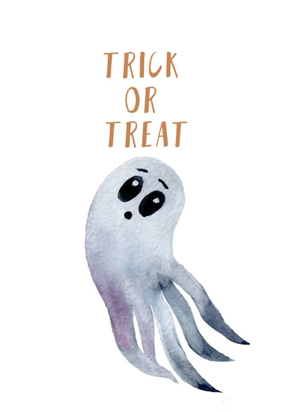 Watercolor postcard on Halloween art, abstract, — 스톡 사진