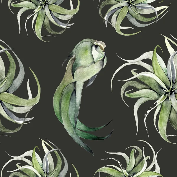 Akvarell tropisk palm lämnar sömlösa mönster. illustration. gren, trendig, textil, skog, tyg, banan, vit, inslagning, regnskog — Stockfoto