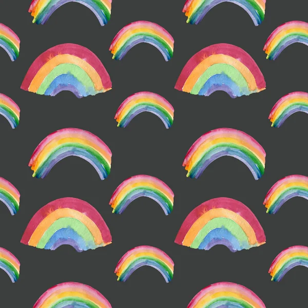 Fondo del arco iris. Patrón sin costuras con arco iris de colores para vacaciones de niños , — Foto de Stock