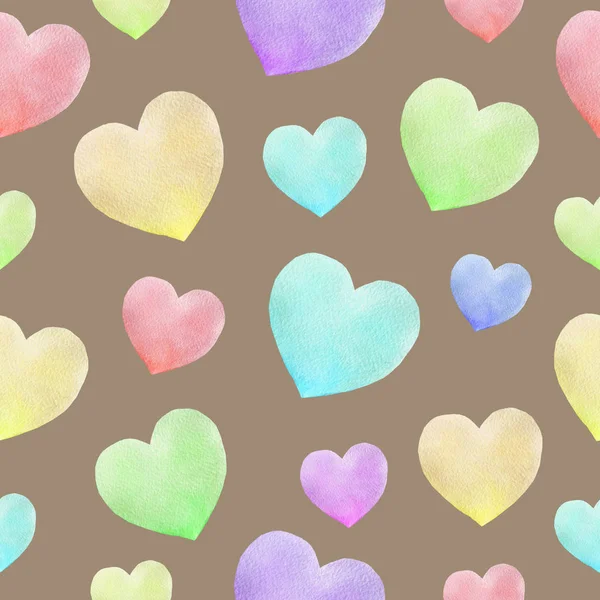 Seamless pattern with hand drawn hearts. Creative abstract texture for wrapping, textile, wallpaper. — 스톡 사진